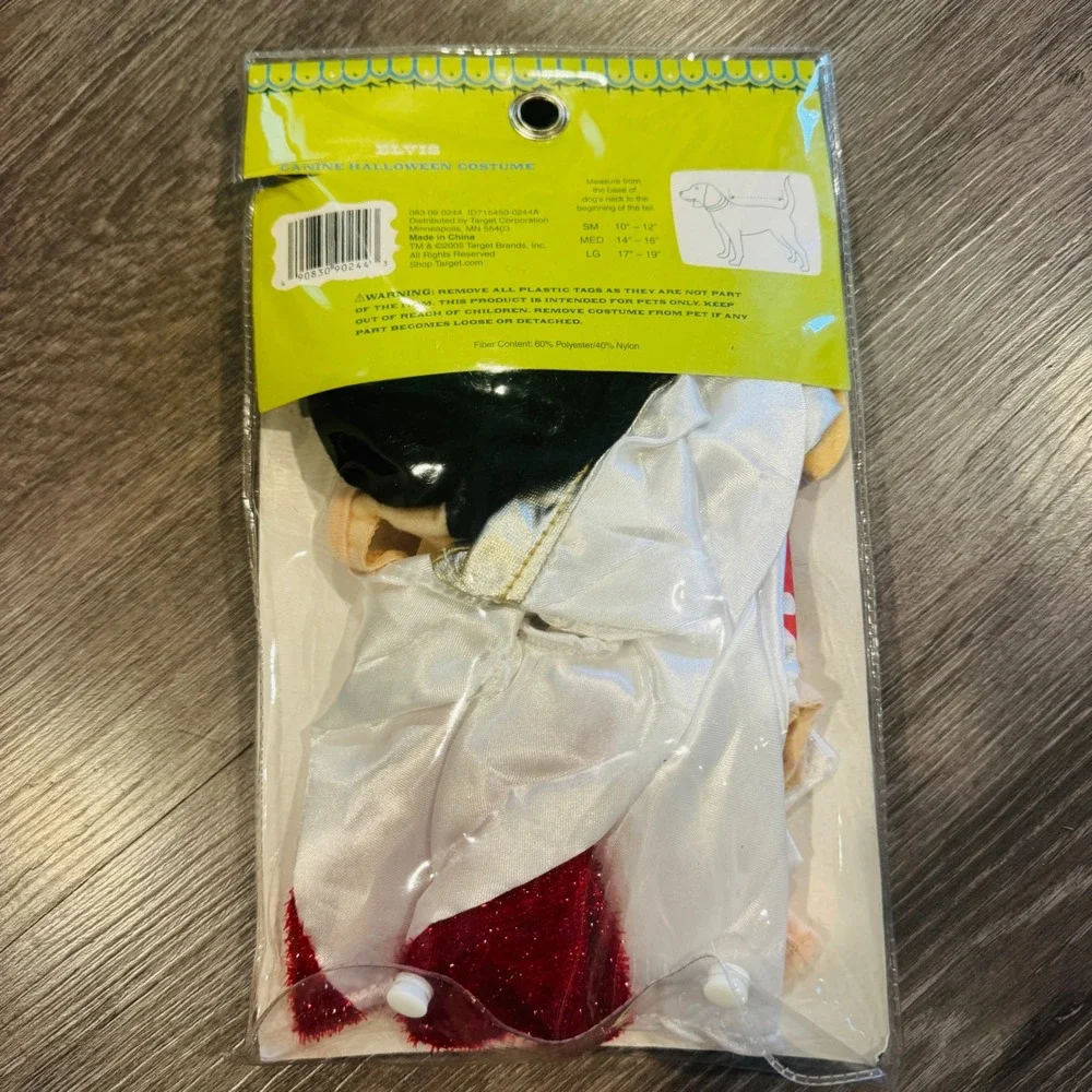Elvis Presley Canine Halloween Costume Medium White Jumpsuit Wig Target 2005